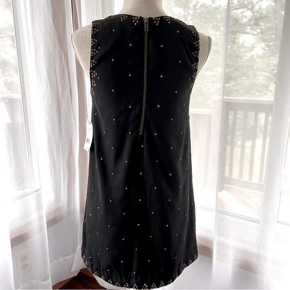Free People Soho Studded Sleeveless V  Neck Mini Dress Black Size 0 NWT - Picture 11 of 16